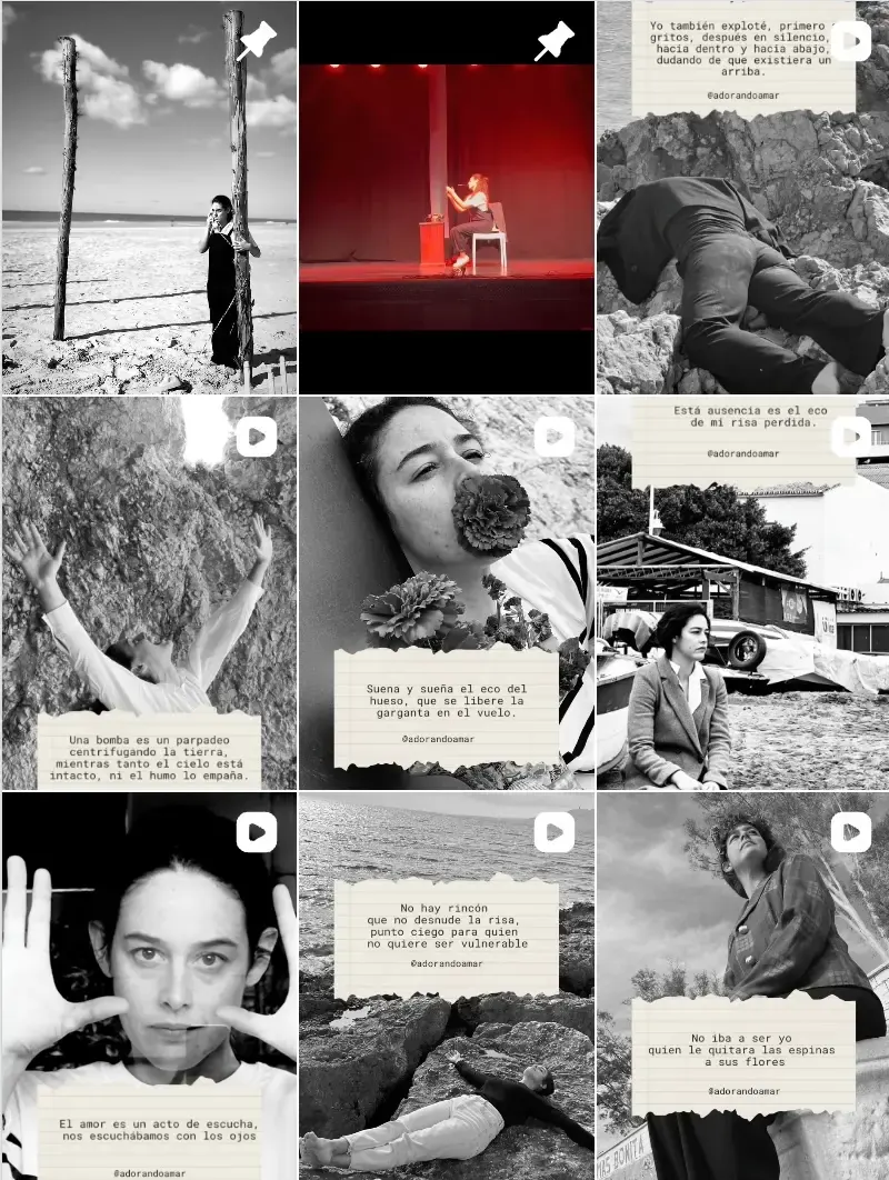 Captura del grid de Instagram de @alba_berrocal_producciones